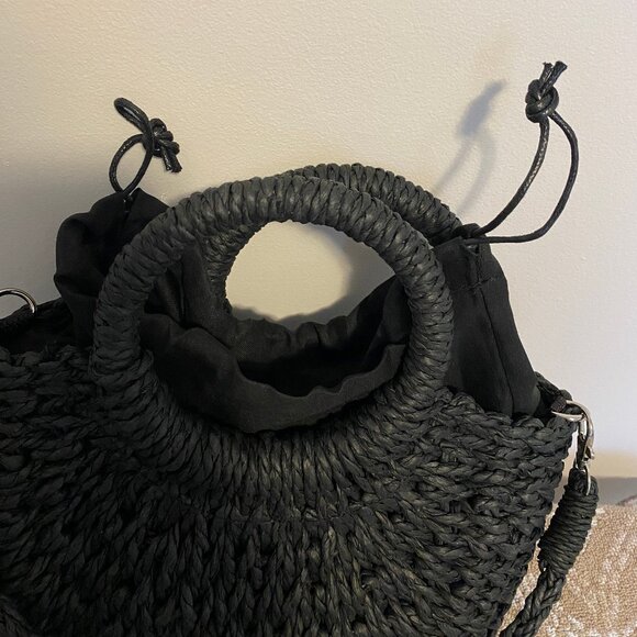 Half-Moon Shaped Woven Handbag, Crossbody Small Bag, Beach Bag, Shoulder Bag NEW - Picture 3 of 6